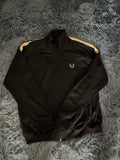 Ζακέτα φόρμας Fred Perry μαύρη, μπροστινή όψη, άριστη κατάσταση