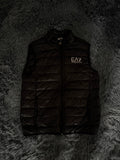 Αμάνικο EA7 μπουφάν puffer Emporio Armani μαύρο, μπροστινή όψη, άριστη κατάσταση