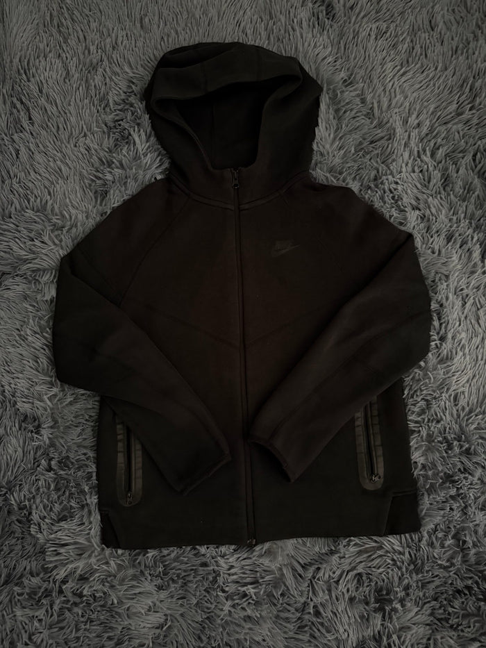 Ζακέτα Nike Tech Fleece μαύρη παιδικό 158-170, μπροστινή όψη, καλή κατάσταση
