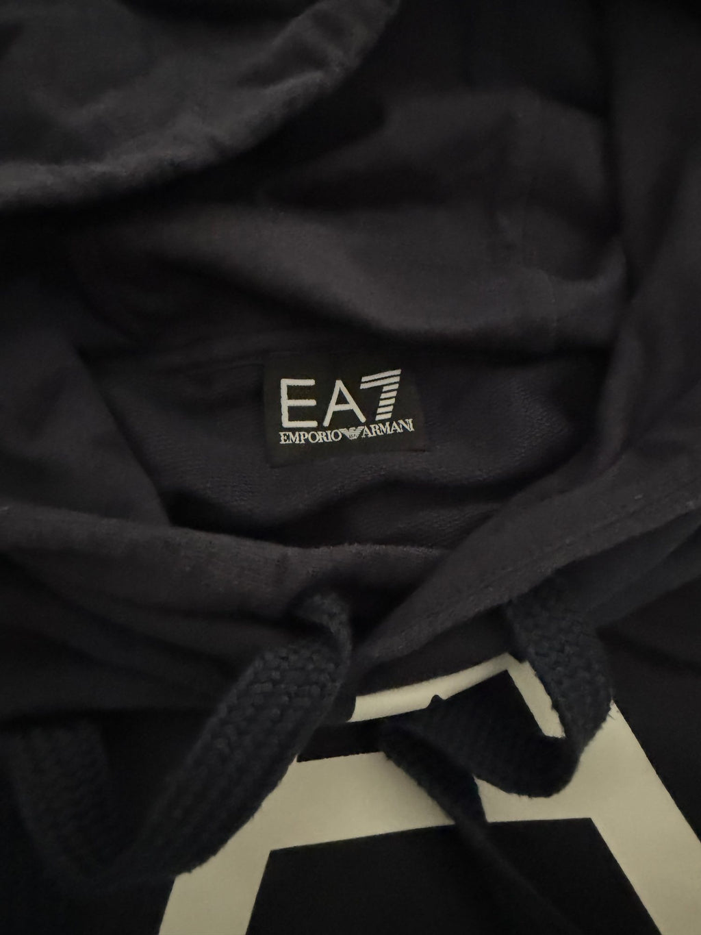 Φούτερ EA7 με κουκούλα Emporio Armani σκούρο μπλε, φωτογραφία 6