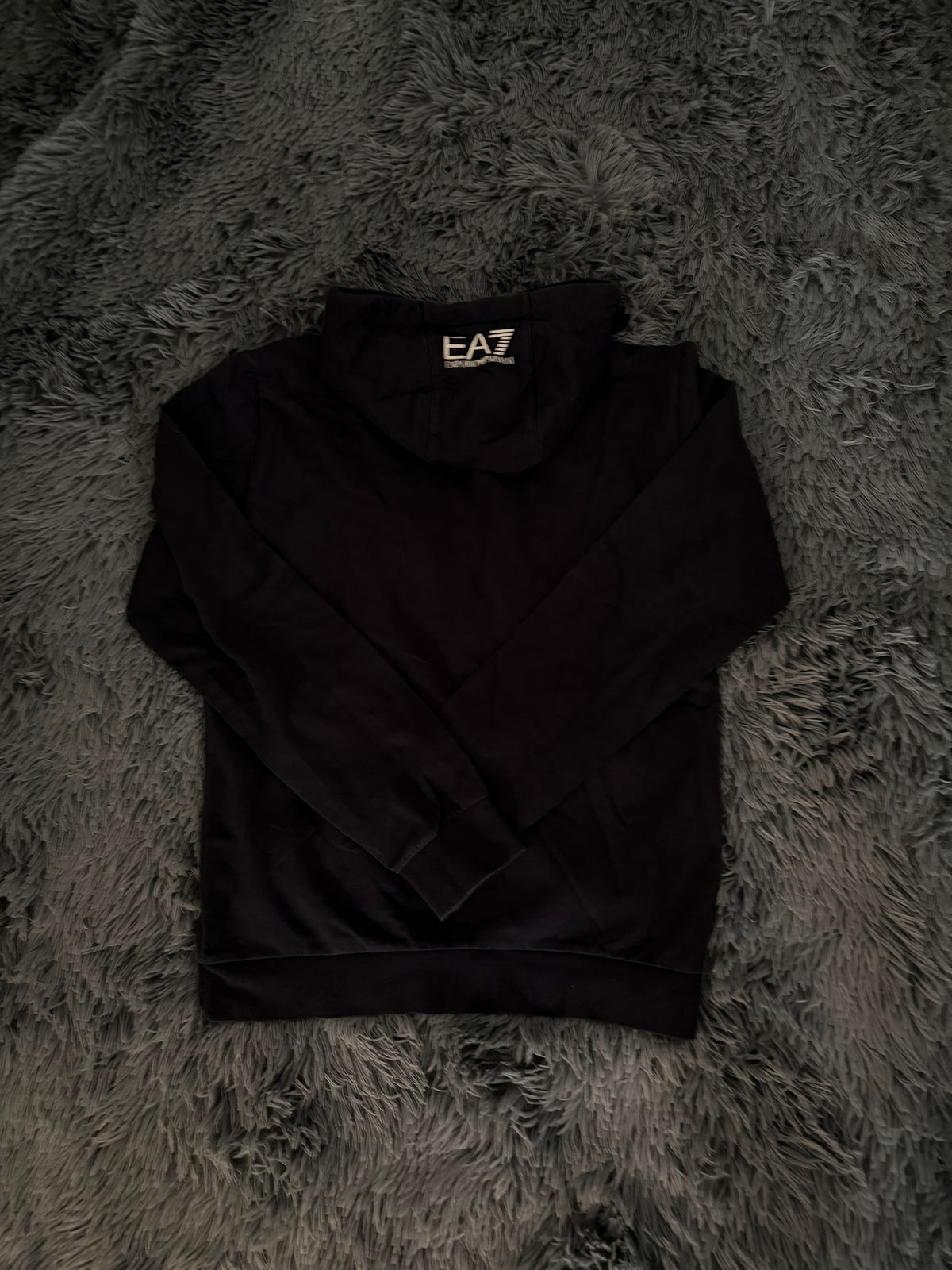 Φούτερ EA7 με κουκούλα Emporio Armani σκούρο μπλε, φωτογραφία 10