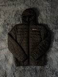 Μπουφάν puffer Ellesse μαύρο με κουκούλα, μπροστινή όψη, άριστη κατάσταση