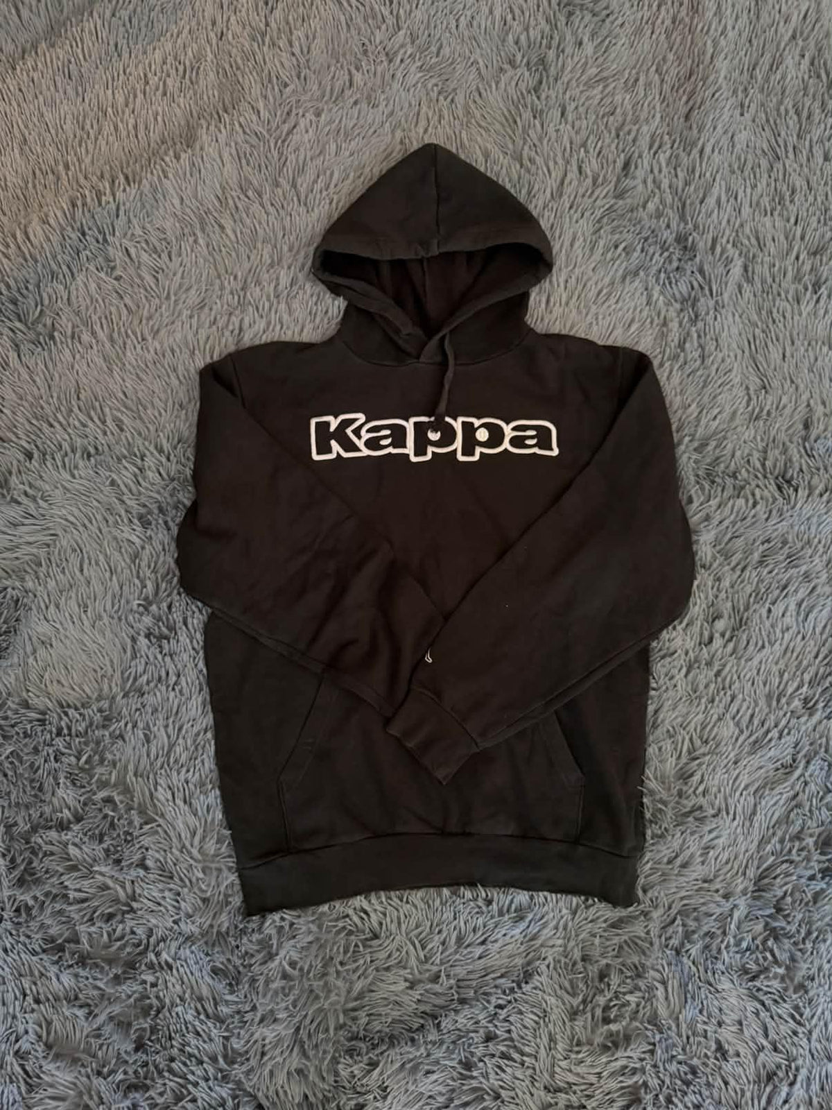 Φούτερ Kappa με κουκούλα μαύρο, μπροστινή όψη, καλή κατάσταση